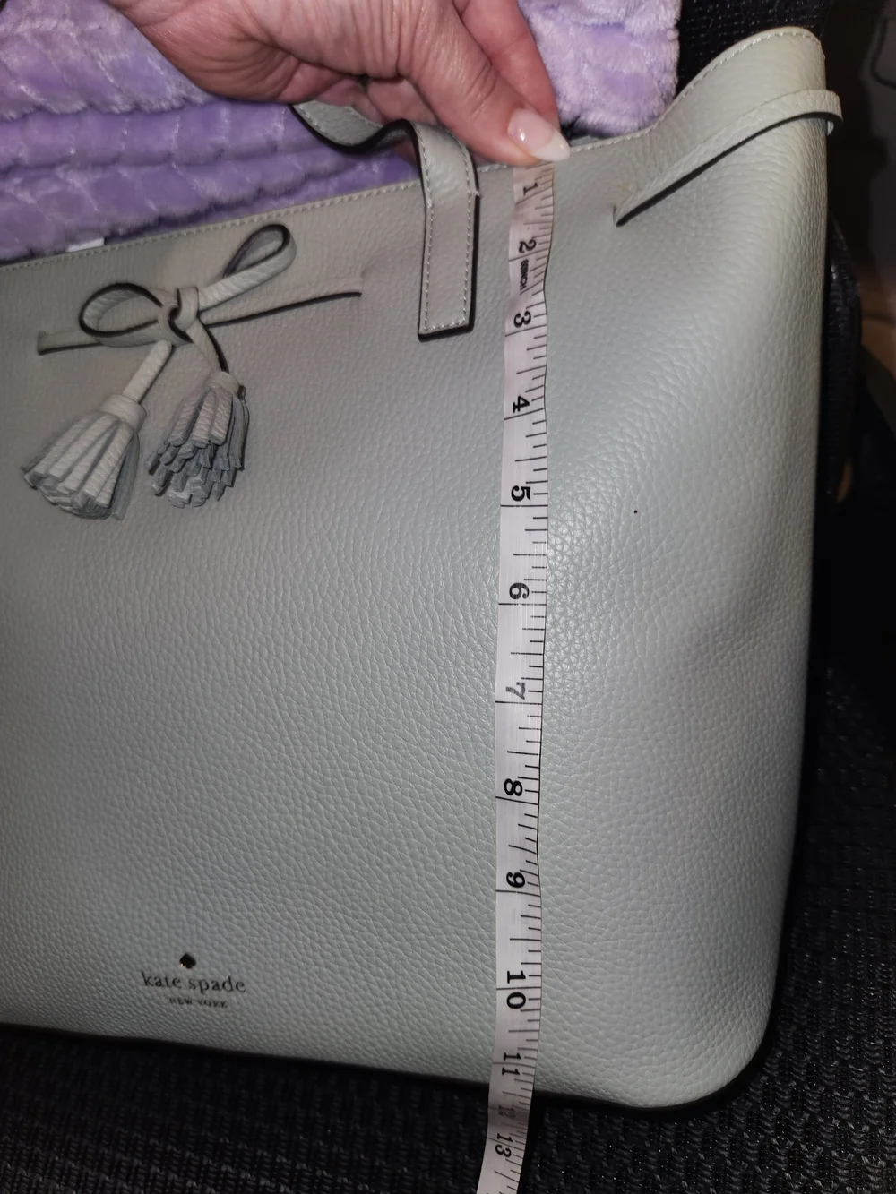 Kate Spade New York Mint Green Leather Tote Bag with Tassel- NWT - Picture 15 of 15